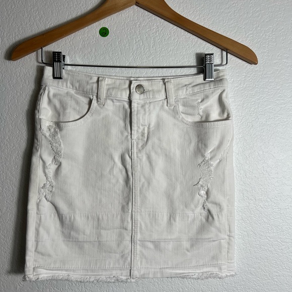 J BRAND White Lela Mid Rise Destructed Pencil‎ Denim Skirt 30 distressed look - Picture 1 of 9
